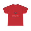 Black Widow Corvette performance t-shirt with vintage muscle car graphic and size guide table