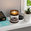 Gothic Bat Soy Candle in amber jar with eco-friendly soy wax and cotton wick