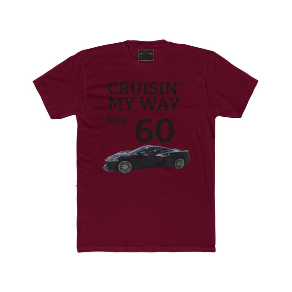 Black Widow Corvette C8 60th birthday tee with car graphic on black shirt