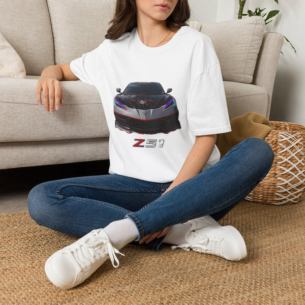 Black Widow Performance Corvette Z51 T-shirt with black-centered design and Corvette motif