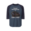 Easily Distracted by Cool Cars Raglan Shirt