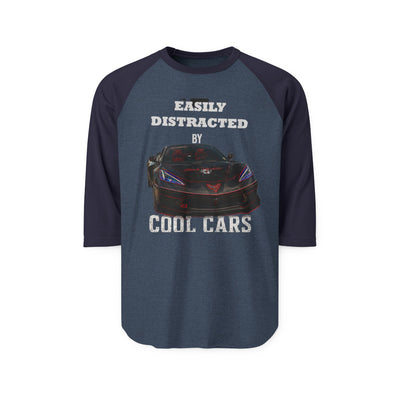 Easily Distracted by Cool Cars Raglan Shirt