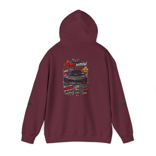 Black Widow Racing Hoodie — Spider Logo Performance Pullover