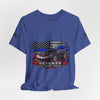 Black Veteran Corvette C8 Tee with Black Widow Performance graphic on black cotton shirt