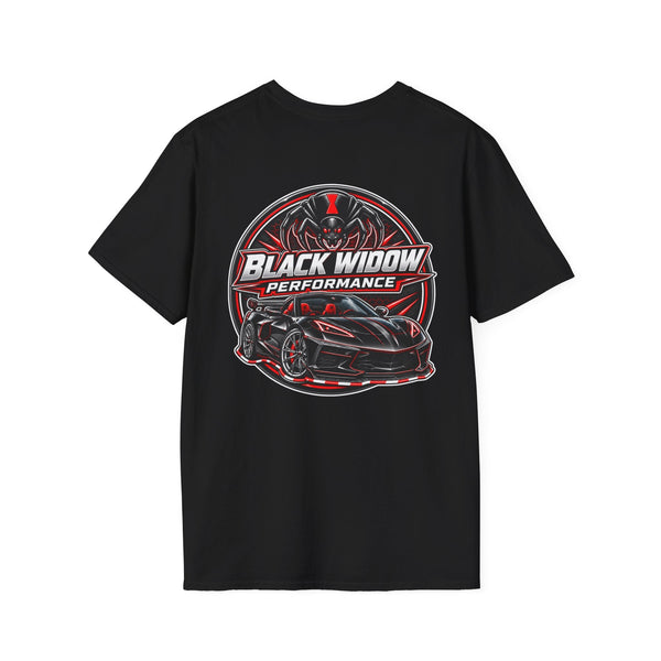 Black Widow Performance Corvette Z51 T-shirt with sleek black design and Corvette motif