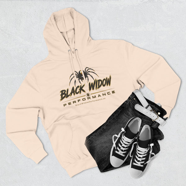 Black Widow Performance Hoodie medium-heavy fleece pullover with spider logo and bold Game Day racing graphics