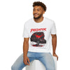 Black Widow Corvette C8 graphic t-shirt with predator street design on black cotton fabric
