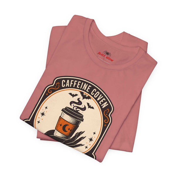 Momster Caffeine Coven Tee | Halloween Mom shirt, spooky pumpkin coffee design