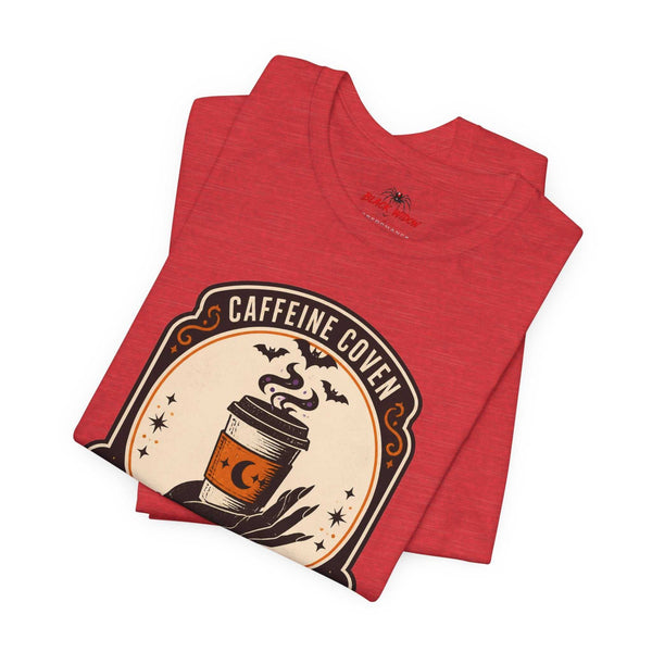Momster Caffeine Coven Tee | Halloween Mom shirt, spooky pumpkin coffee design