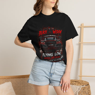 Too Fast To Follow Black Widow Horsepower Sports Car T-Shirt