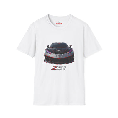 Black Widow Performance Corvette Z51 T-shirt in black with subtle Corvette motif and breathable cotton fabric