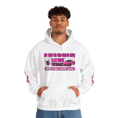 Black Widow Performance Hoodie — Pink Spider Racing Design