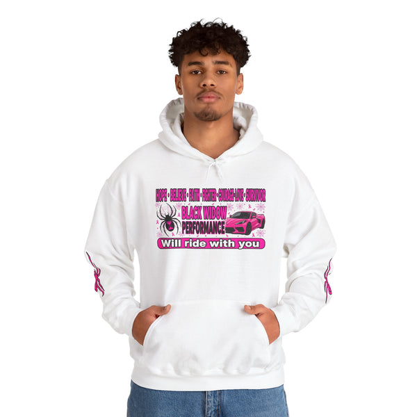 Black Widow Performance Hoodie — Pink Spider Racing Design