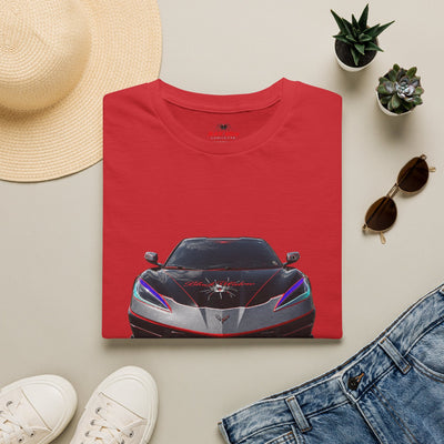 Black Widow Performance Corvette Z51 black t-shirt with subtle Corvette design and ribbed collar
