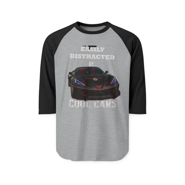 Easily Distracted by Cool Cars Raglan Shirt