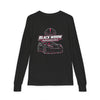 Youth Long Sleeve Tee — 'Be Nice You Jerk' Spider Graphic Front & Black Widow Performance Car Back