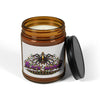 Gothic Bat Soy Candle in amber jar with eco-friendly soy wax and cotton wick