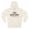 Black Widow Performance Hoodie medium-heavy fleece pullover with adjustable hood and kangaroo pocket featuring motorsport spider logo and bold Game Day graphics