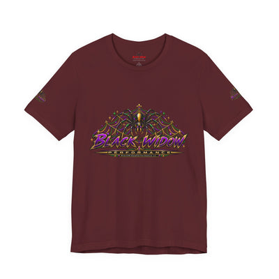 Black Widow Mardi Gras Tee — Vintage Spider Performance Graphic T-Shirt