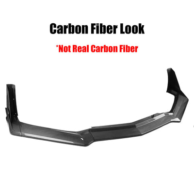 Black Widow Corvette C8, Car Front Bumper Lip Spoiler Splitter For Chevrolet Corvette C8 2 Door Z51 Stingray STG 3 2020-2024 Glossy Black Carbon Look
