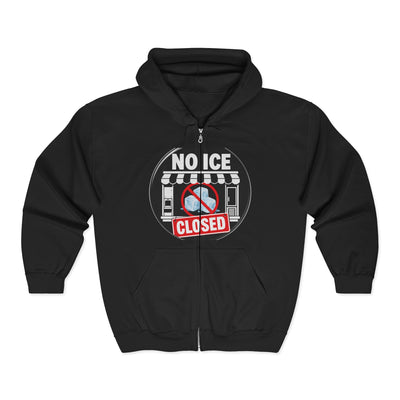 Zip Hoodie — 'No Ice Closed' Graphic