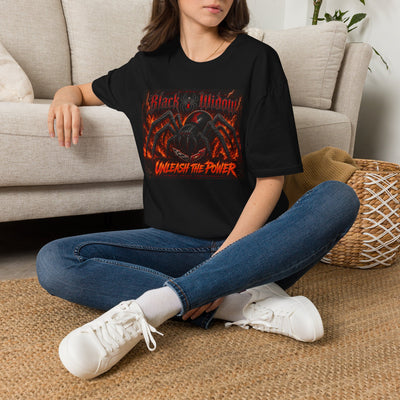 Black Widow Spider T-Shirt — "Unleash the Power" Graphic Tee