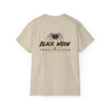 Who Dat? Black Widow heavyweight racing graphic tee with vintage look and bold logo