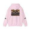 Black Widow Performance Hoodie with racing graphic and bold black widow logo on chest