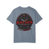 Black Widow Corvette C8 Dad T-shirt with sleek car silhouette design on soft garment-dyed cotton