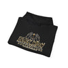 Black Widow Performance Hoodie with Game Day racing graphic and spider accents on black fleece pullover