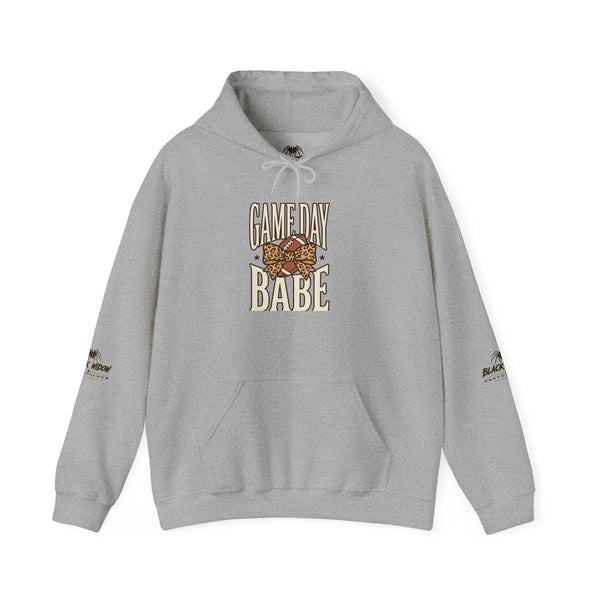 Hoodie — "Game Day Babe" Graphic Hooded Sweatshirt (Black Widow Performance)