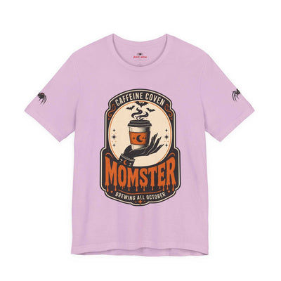 Momster Caffeine Coven Tee | Halloween Mom shirt, spooky pumpkin coffee design
