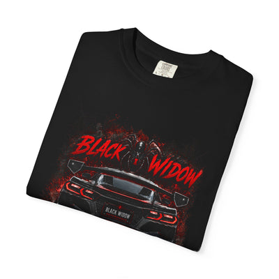 Too Fast To Follow Black Widow Horsepower Sports Car T-Shirt