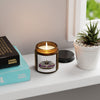 Gothic Bat Soy Candle in amber jar with natural soy wax and cotton wick