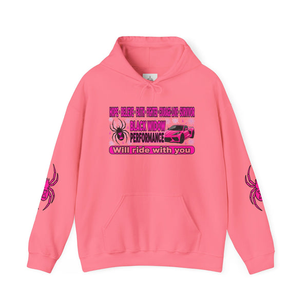Black Widow Performance Hoodie — Pink Spider Racing Design
