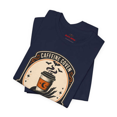 Momster Caffeine Coven Tee | Halloween Mom shirt, spooky pumpkin coffee design