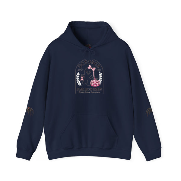 Halloween Ghost Hoodie — "October Pink Boo Crew" Graphic Pullover
