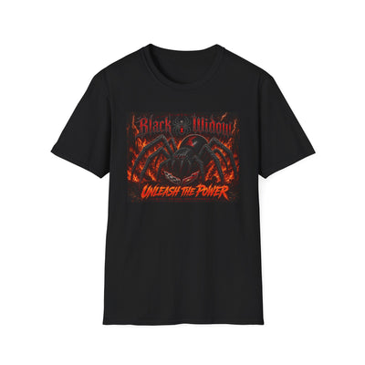 Black Widow Spider T-Shirt — "Unleash the Power" Graphic Tee