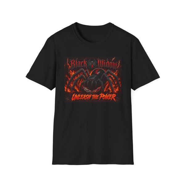 Black Widow Spider T-Shirt — "Unleash the Power" Graphic Tee