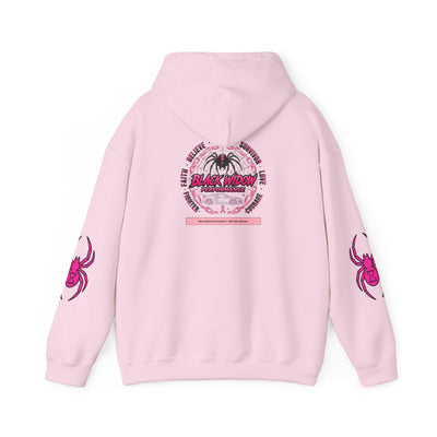 Black Widow Performance Hoodie — Pink Spider Racing Design