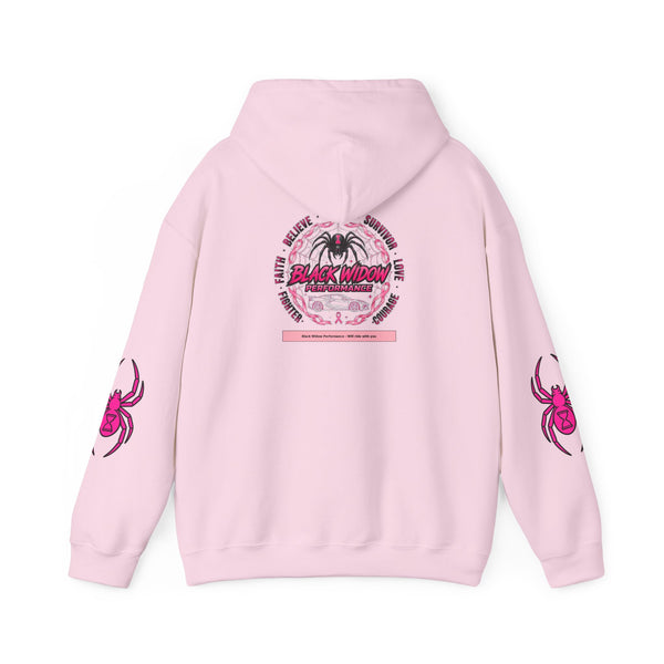 Black Widow Performance Hoodie — Pink Spider Racing Design