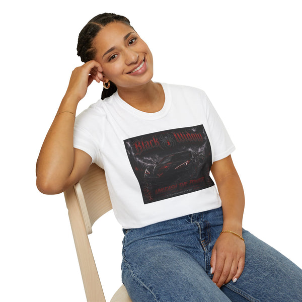 Black Widow Graphic Tee — Dark Gothic Car Design