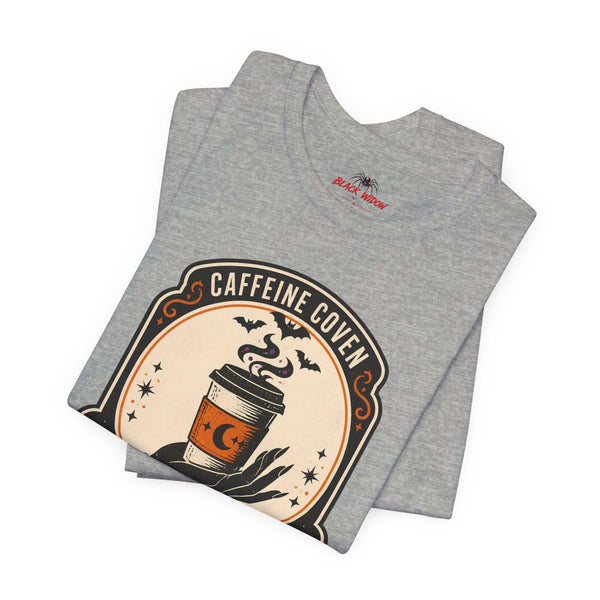 Momster Caffeine Coven Tee | Halloween Mom shirt, spooky pumpkin coffee design
