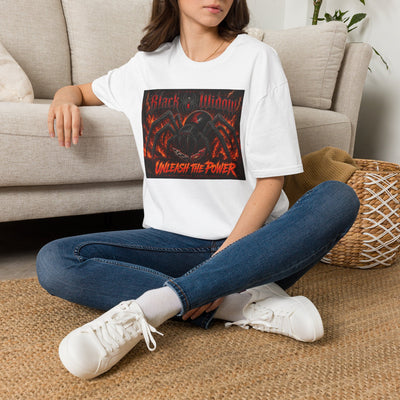 Black Widow Spider T-Shirt — "Unleash the Power" Graphic Tee
