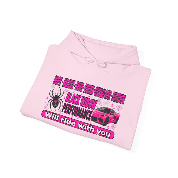 Black Widow Performance Hoodie — Pink Spider Racing Design