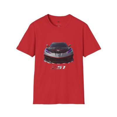 Black Widow Performance Corvette Z51 T-shirt with soft breathable fabric and automotive design
