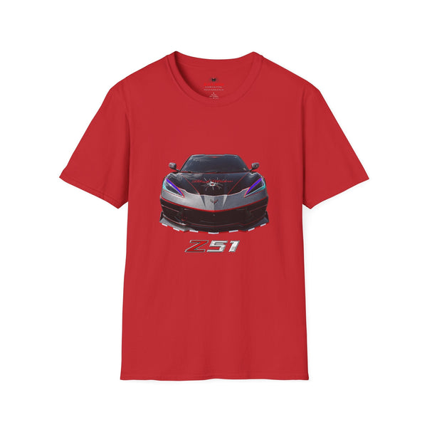 Black Widow Performance Corvette Z51 T-shirt with soft breathable fabric and automotive design