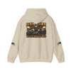 Black Widow Performance Hoodie with racing graphic and spider accents on sleeves