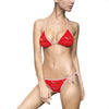Pink Black Widow logo tie-side triangle bikini swimsuit for women