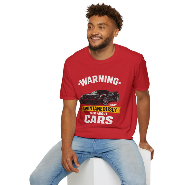 Car T-Shirt — "Warning I May Spontaneously Talk About Cars" Vintage Sports Car Tee